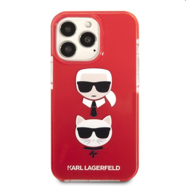 Tok Karl Lagerfeld TPE Karl and Choupette Heads for Apple iPhone 13 Pro, piros