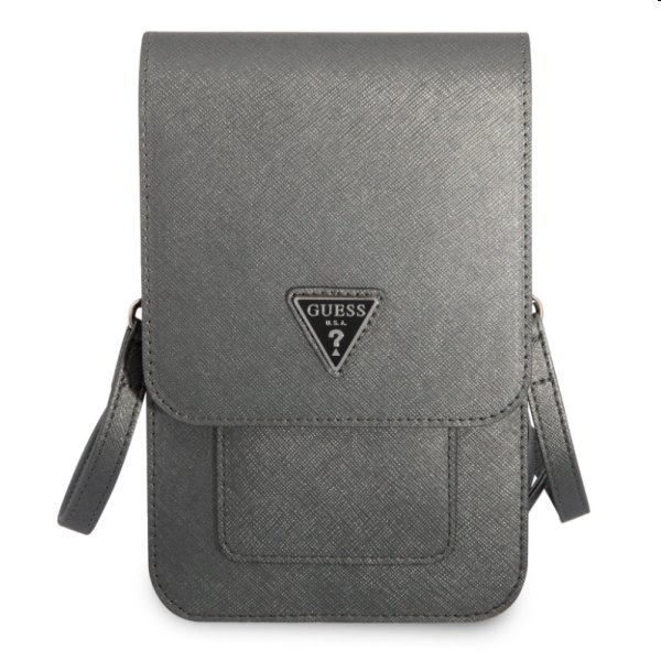 Guess PU Saffiano Triangle Logo Phone Bag táska, szürke