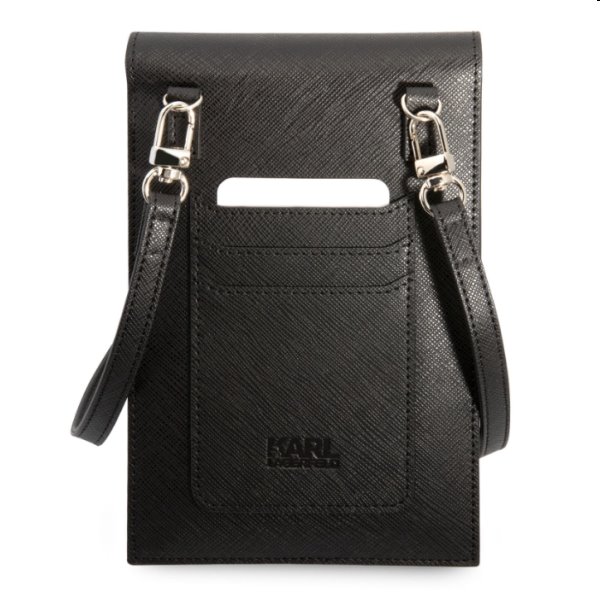 Karl Lagerfeld Saffiano Rue Saint Guillaume Wallet Phone Bag táska, Fekete