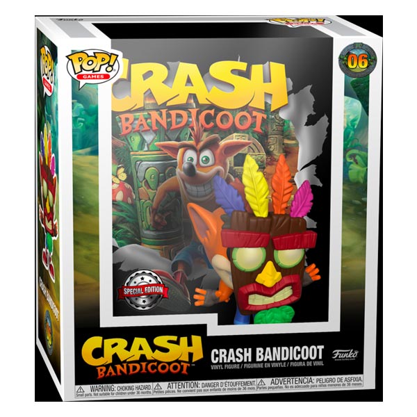 POP! Crash Bandicoot W/ Aku Mask Special Kiadás Game Cover (Crash Bandicoot)