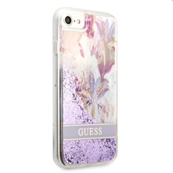 Tok Guess Liquid Glitter Flower for Apple iPhone 7/8/SE2020/SE2022, lila