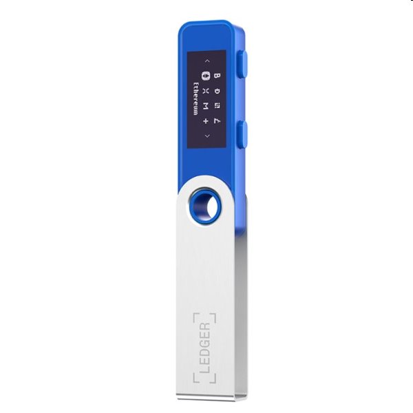 Ledger Nano S Plus hardveres kriptovaluta-pénztárca, kék