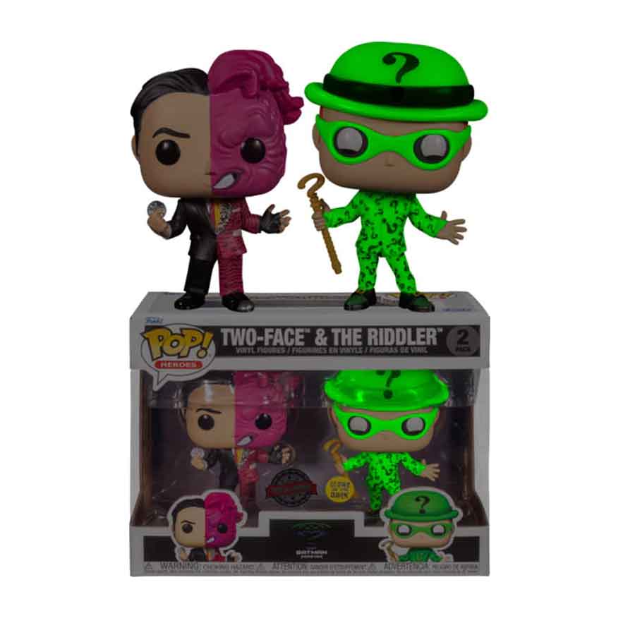 POP! 2 Pack Heroes: Two Face and The Riddler (DC) Special Edition (Glows in The Dark)
