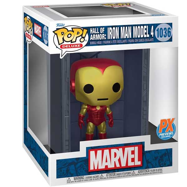 POP! Deluxe: Iron Man Hall of Armor Iron Man Model 4 (Marvel) Previews Kiadás (Metallic)