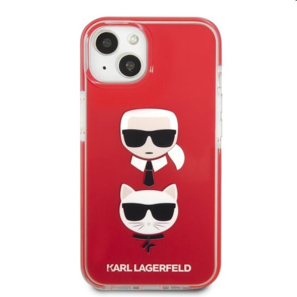 Tok Karl Lagerfeld TPE Karl and Choupette Heads for Apple iPhone 13 mini, piros