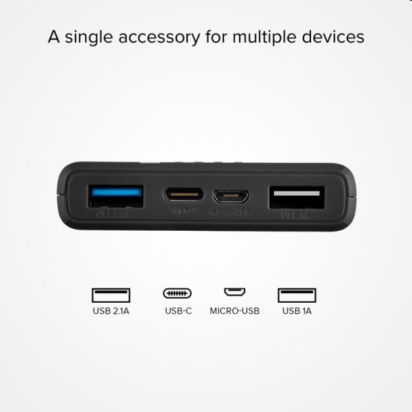 SBS Powerbank 10000 mAh, 2x USB, 2,1 A, fekete SBS Powerbank 10000 mAh, 2x USB, 2,1 A, fekete