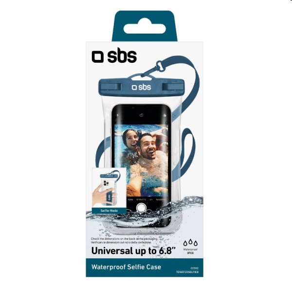 SBS Univerzális vízálló tok Selfie okostelefonokhoz 6,8'' méretig, kék