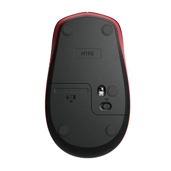 Logitech M190 Full-size vezeték nélküli egér, piros