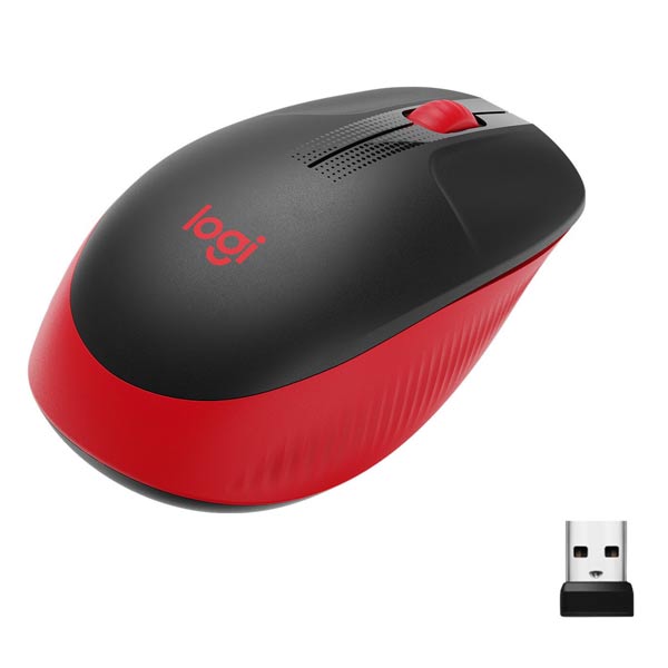 Logitech M190 Full-size vezeték nélküli egér, piros