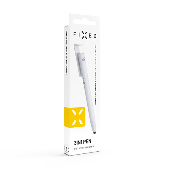 FIXED érintőtoll 3 in 1 stylus-szal és állvánnyal, fehér FIXED érintőtoll 3 in 1 stylus-szal és állvánnyal, fehér