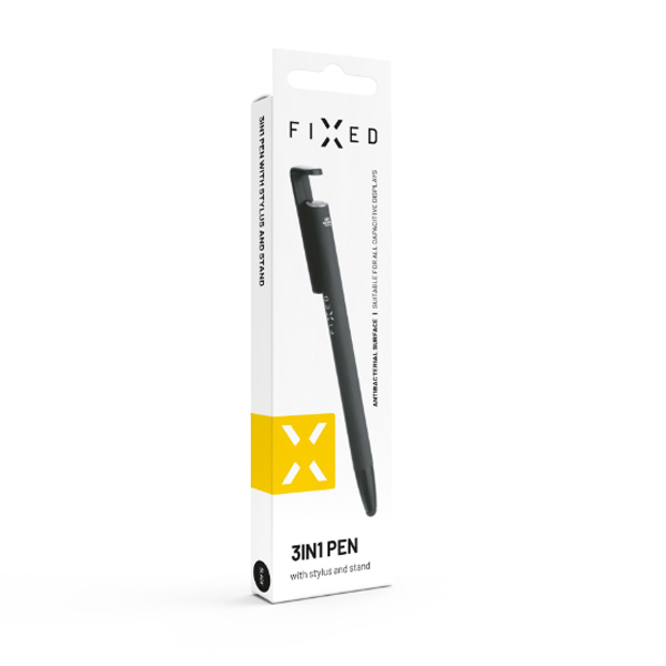 FIXED érintőtoll 3 in 1 stylus-szal és állvánnyal, fekete FIXED érintőtoll 3 in 1 stylus-szal és állvánnyal, fekete
