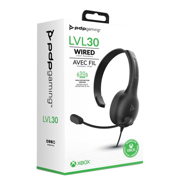 Vezetékes headset PDP LVL30 Chat for Xbox One, Black