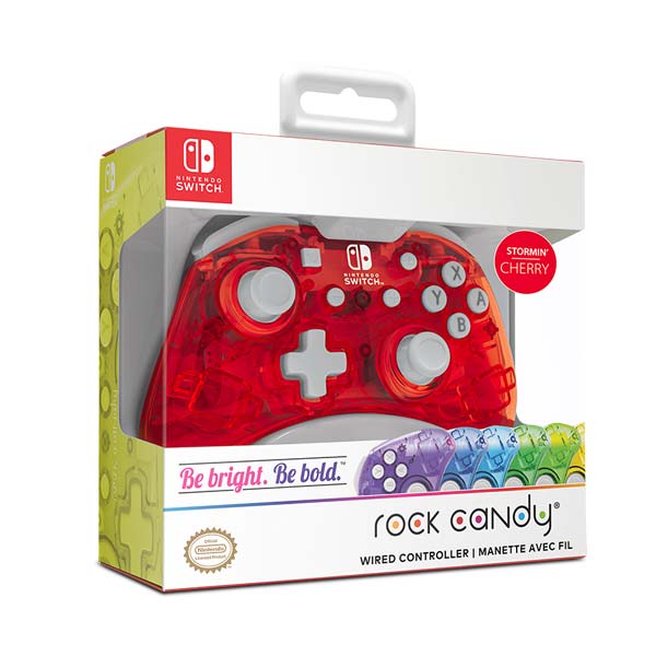 Vezetékes vezérlő PDP Rock Candy Mini for Nintendo Switch, Stormin Cherry