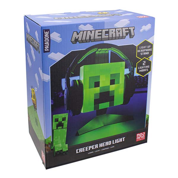 Creeper fülhallgatóállvány LED világító funkcióval (Minecraft)