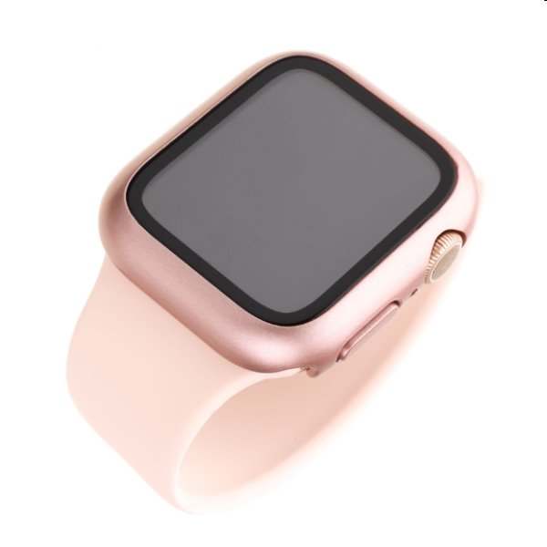 FIXED Pure+ védőtok temperált üveggel for Apple Watch 41 mm, rózsaszín