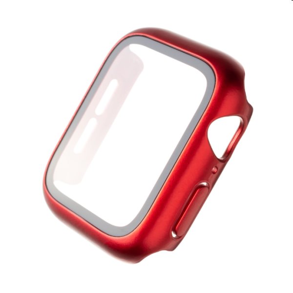 FIXED Pure+ védőtok temperált üveggel for Apple Watch 45 mm, piros