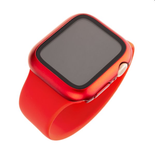 FIXED Pure+ védőtok temperált üveggel for Apple Watch 45 mm, piros
