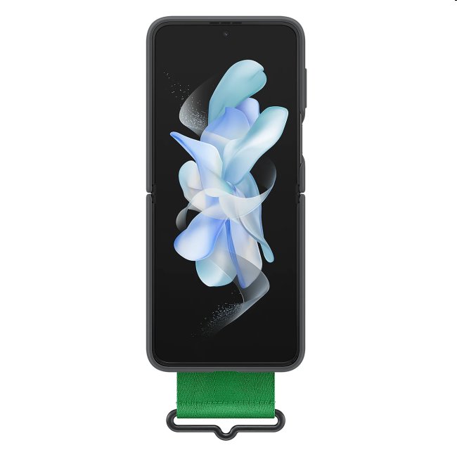 Silicone Cover tok hurokkal Samsung Galaxy Z Flip4 számára, Fekete