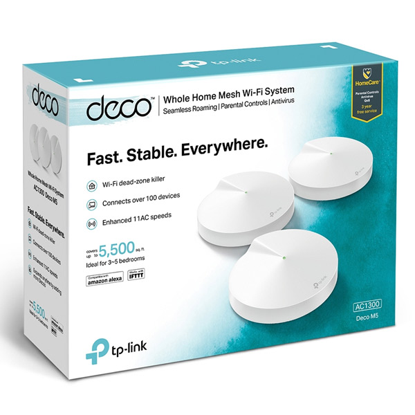 TP-Link AC1300 WiFi rendszer a teljs háztartás számára Deco M5 (3-csomagolás)
