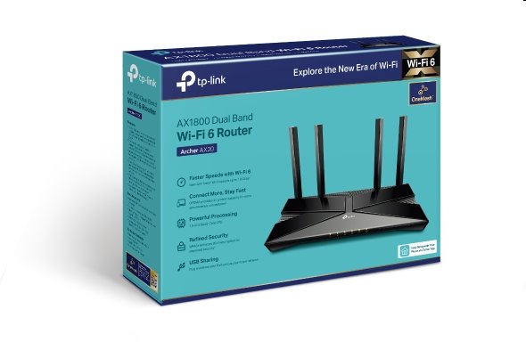 TP-Link Archer AX20 AX1800 kétsávos Wi-Fi 6 router