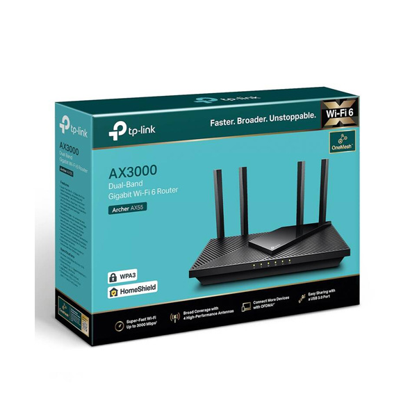 TP-link Archer AX55 AX3000 kétsávos Wi-Fi 6 router