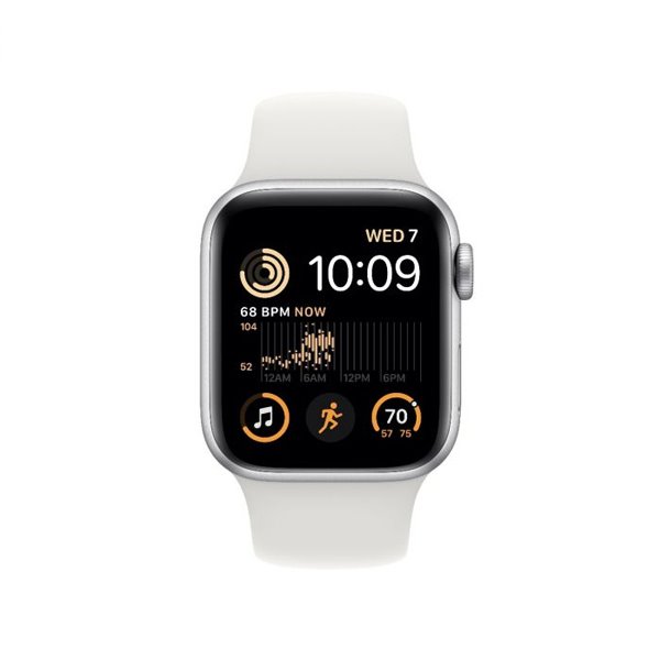 Apple Watch SE GPS 40mm ezüst Aluminium Tok fehér Sportszíjjal