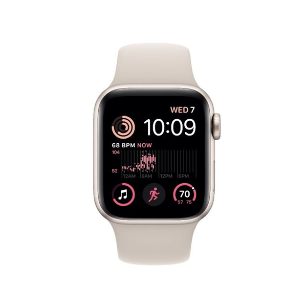 Apple Watch SE GPS 44mm Starlight Aluminium Tok Starlight Sportszíjjal