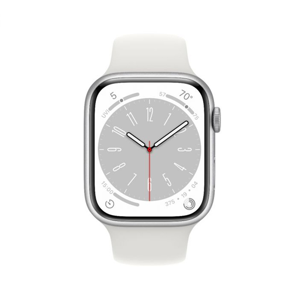 Apple Watch Series 8 GPS 41mm ezüst Aluminium Tok fehér Sportszíjjal