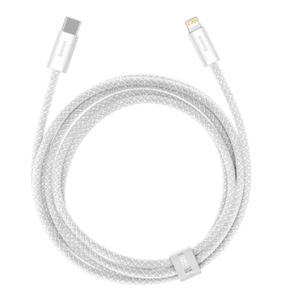 Baseus gyorsan töltő adatkábel USB-C/Lightning 2m, fehér Baseus gyorsan töltő adatkábel USB-C/Lightning 2m, fehér
