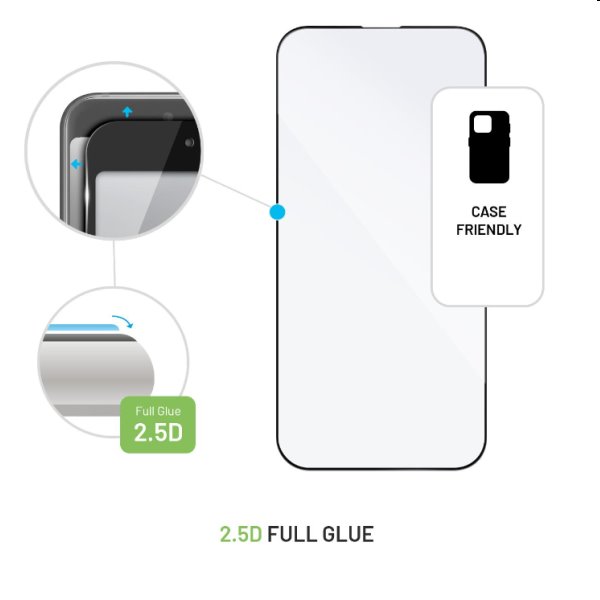 FIXED Full-Cover edzett védőüveg for Apple iPhone 14 Pro, fekete