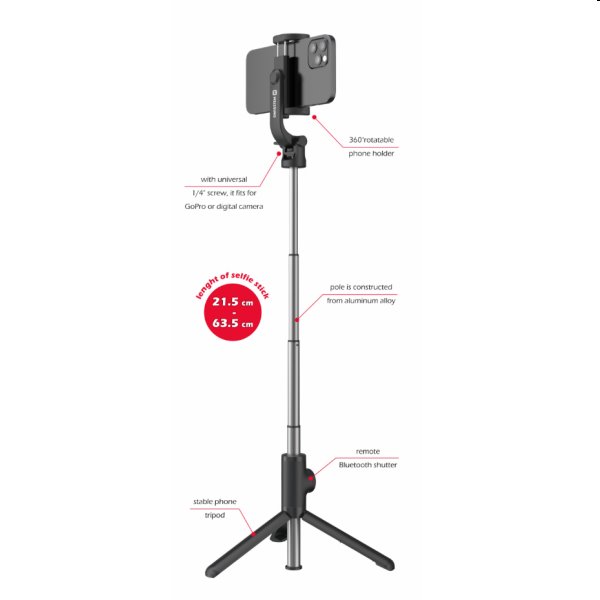 Swissten bluetooth selfie bot Tripod Pro