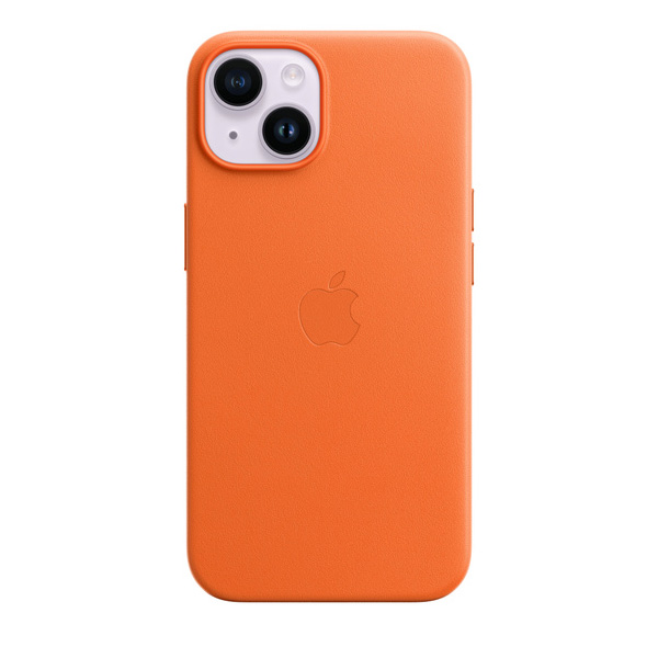 Apple iPhone 14 Leather Case tok MagSafe-vel, Narancssárga