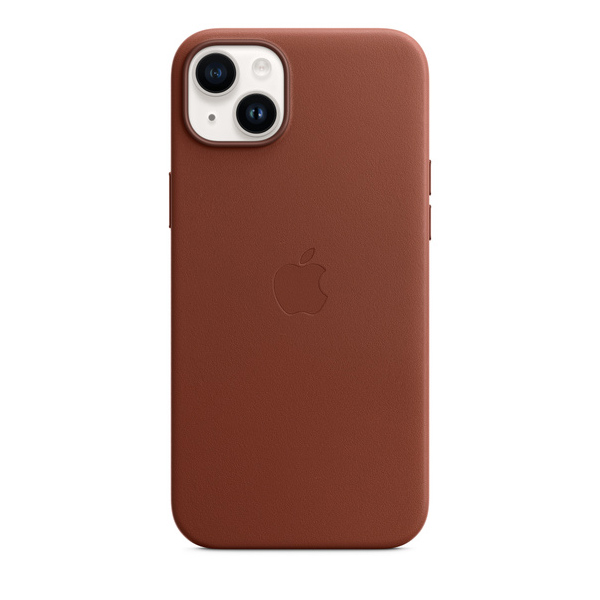 Apple iPhone 14 Plus Leather Case with MagSafe, umber