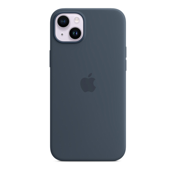 Apple iPhone 14 Plus Silicone Case with MagSafe, storm blue Apple iPhone 14 Plus Silicone Case with MagSafe, storm blue