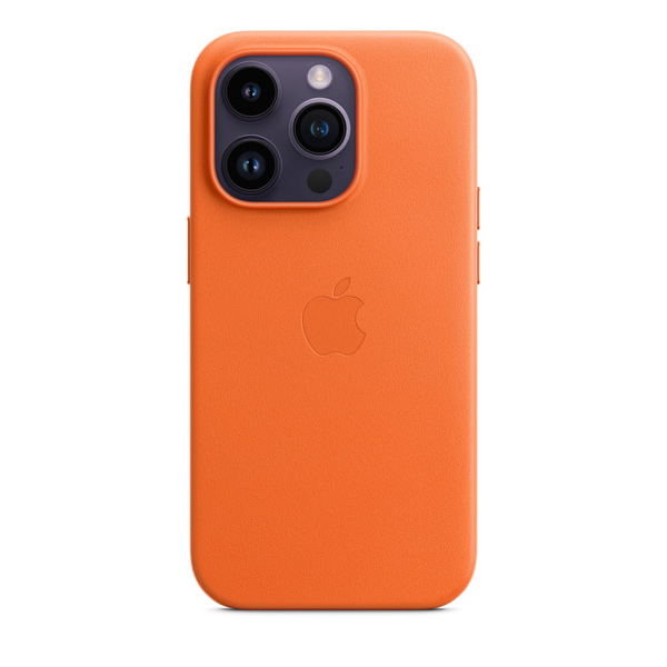 Apple iPhone 14 Pro Leather Case tok MagSafe-vel, Narancssárga