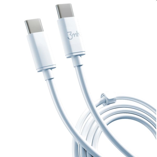 3mk Hyper kábel USB-C/USB-C 2m, 100W, fehér