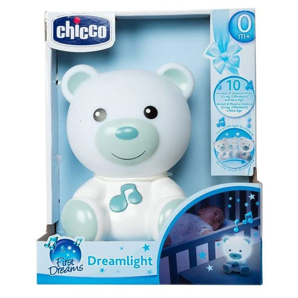 CHICCO éjszakai fény zenélő Mackó kék 0m+