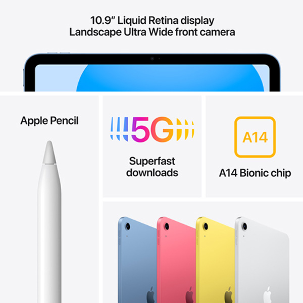Apple iPad 10.9" (2022) Wi-Fi 256 GB, rózsaszín