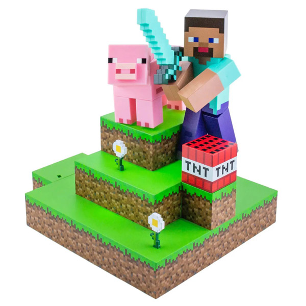 Light Minecraft Steve Diorama Figural 30 cm lámppa Light Minecraft Steve Diorama Figural 30 cm lámppa