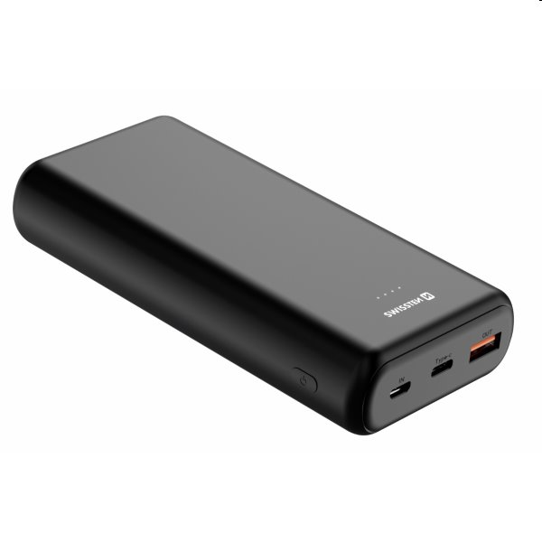 Swissten Power Line Powerbank 20 000 mAh 20W, PD, fekete Swissten Power Line Powerbank 20 000 mAh 20W, PD, fekete