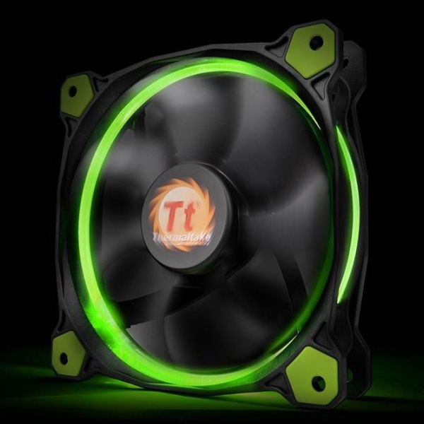 Thermaltake Riing 12 High Static Pressure LED Radiator Fan, zöld