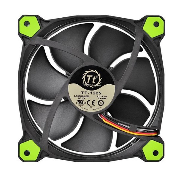 Thermaltake Riing 12 High Static Pressure LED Radiator Fan, zöld