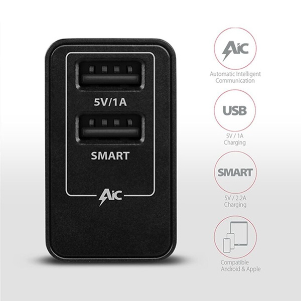 AXAGON ACU-DS16 hálózati adapter, 2x 5 V-2,2 A + 1 A, 16 W, fekete