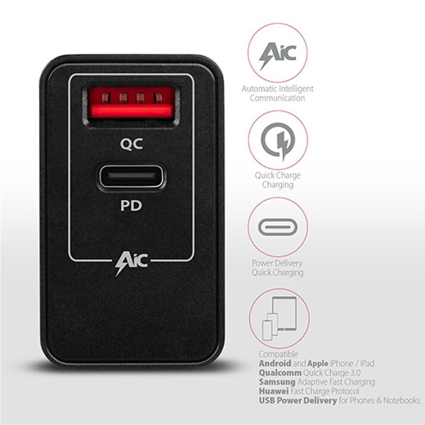 AXAGON ACU-PQ22 hálózati adapter QC3.0/AFC/FCP + PD type-C, 22 W, fekete