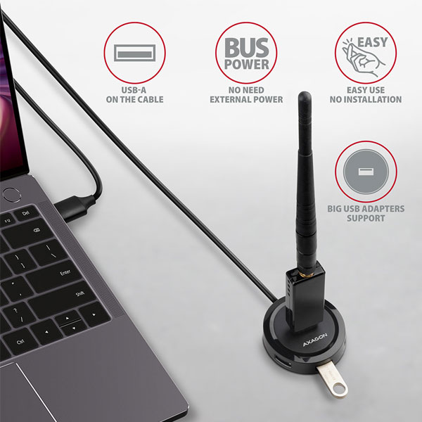 AXAGON HUE-P1AL 4x USB 3.2 Gen 1 ROUND hub, micro USB tápcsatlakozó, 1,2m USB-A kábel