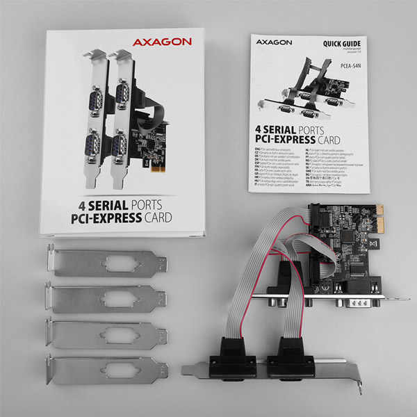 AXAGON PCEA-S4N PCI-Express Adapter chip ASIX AX99100 4x Serial Port + LP