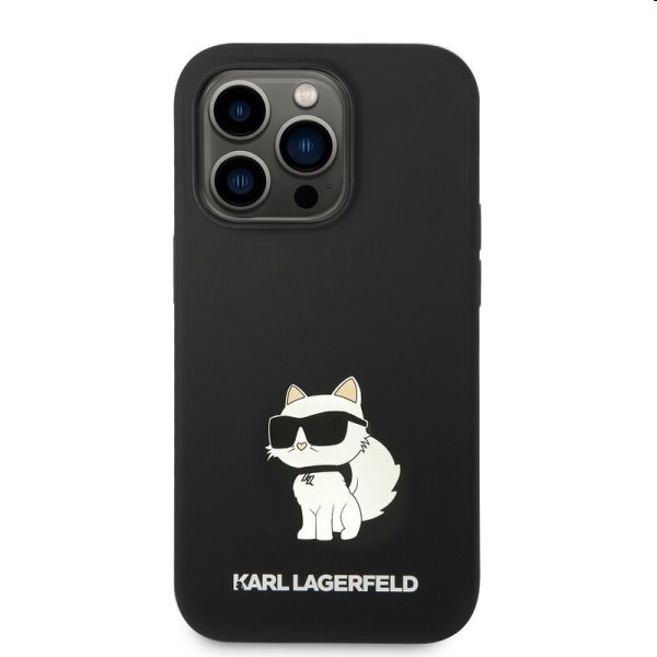 Hátlapi tok Karl Lagerfeld Liquid Silicone Choupette NFT for Apple iPhone 14 Pro, fekete