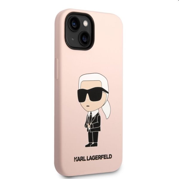 Hátlapi tok Karl Lagerfeld Liquid Silicone Ikonik NFT for Apple iPhone 14 Plus, rózsaszín