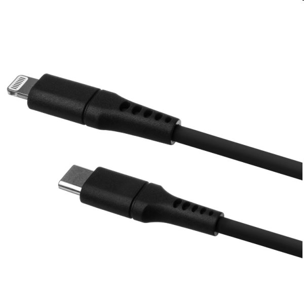 FIXED Adat- és töltőkábel USB-C/Lightning MFI, PD, 0,5 m, fekete