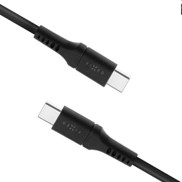 FIXED Adat- és töltőkábel USB-C/USB-C, PD, 0,5 m, fekete